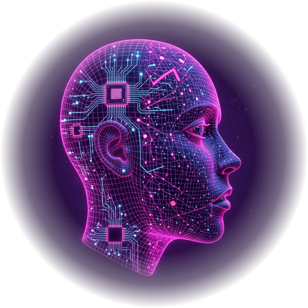 Ada Robot Cybernetic Wireframe AI Face